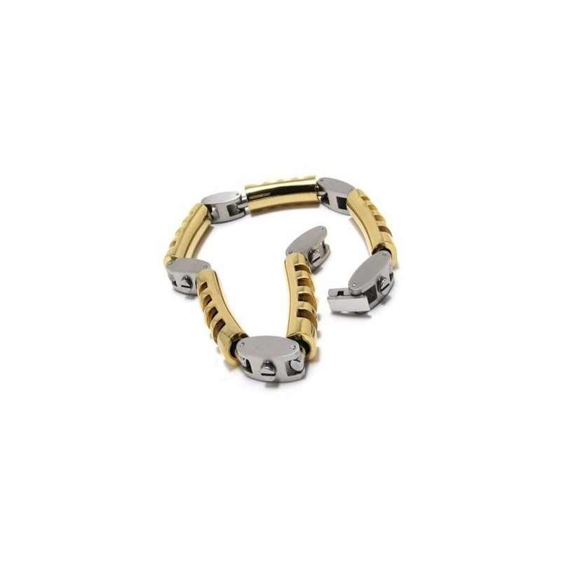 Heren Jongens Gouden Zilveren Bedel Pure Titanium Armband
