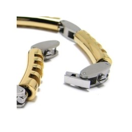 Heren Jongens Gouden Zilveren Bedel Pure Titanium Armband