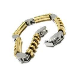 Heren Jongens Gouden Zilveren Bedel Pure Titanium Armband