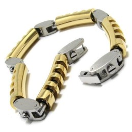 Heren Jongens Gouden Zilveren Bedel Pure Titanium Armband