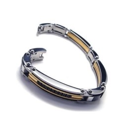 Heren Gouden Zilveren Puur Titanium Bedelarmband Nieuw