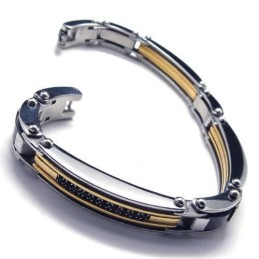 Heren Gouden Zilveren Puur Titanium Bedelarmband Nieuw