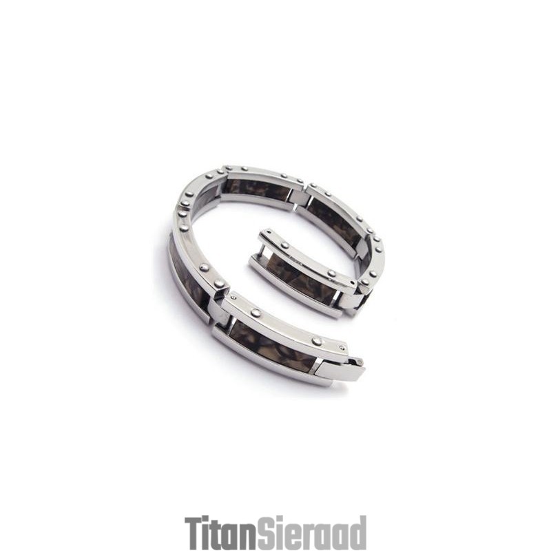 Heren Zwarte Puur Titanium Rubberen Bedelarmband Heren Zwarte Puur Titanium Rubberen Bedelarmband