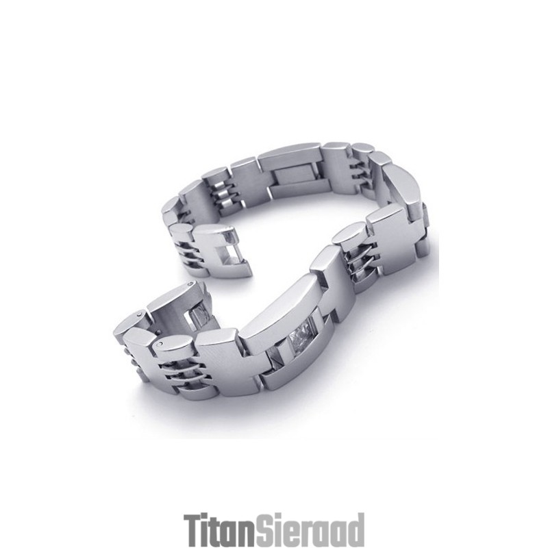 8,5 Inch Diamanten Titanium Armband