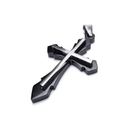 Heren Zwarte Hanger Met Kruis Van Puur Titanium (Nieuw)
