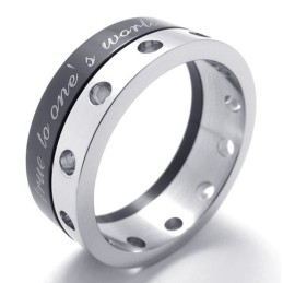 Halve Zwarte Titanium Ring