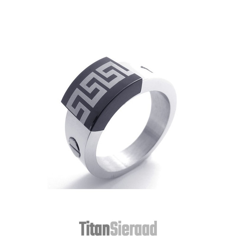 Zwarte Accent Titanium Ring Zwarte Accent Titanium Ring