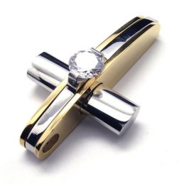 Gouden Kruishanger Van Puur Titanium Voor Heren