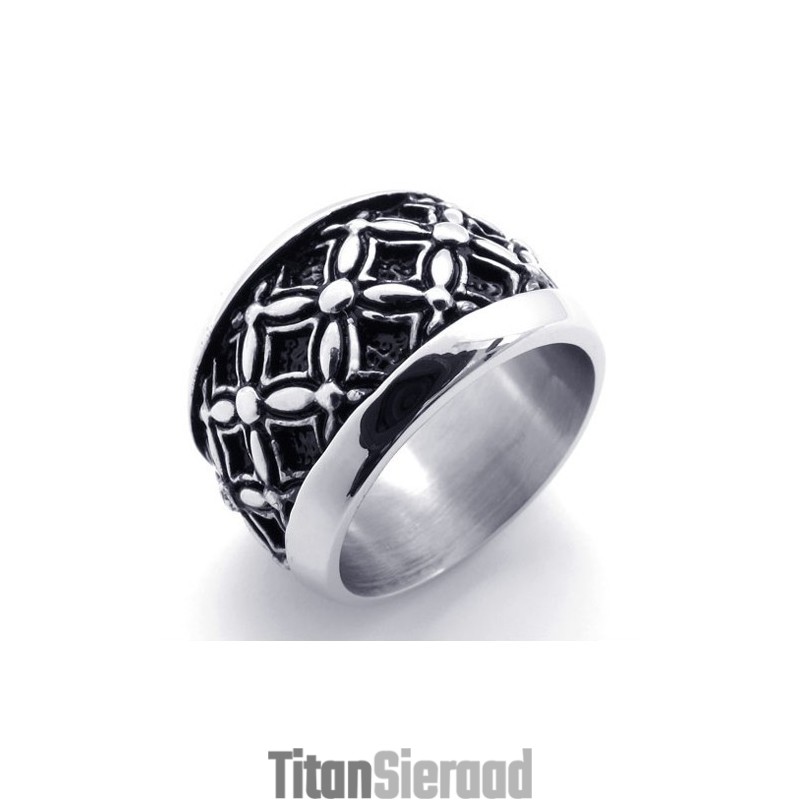 Zwarte Vintage Titanium Ring