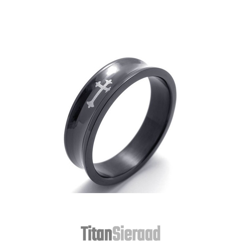Zwarte Titanium Ring Zwarte Titanium Ring