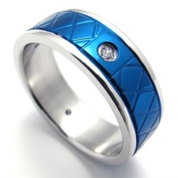 Blauwe Titanium Ring