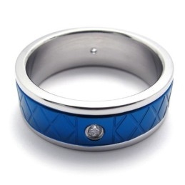 Blauwe Titanium Ring