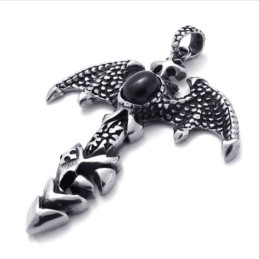 Titanium Vleermuishanger Met Zwarte Zirkoon