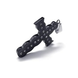 Zwarte Hanger Van Puur Titanium Met Kruisketting Voor Heren