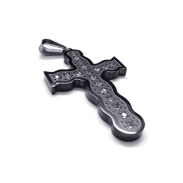 Zwarte Hanger Van Puur Titanium Met Kruisketting Voor Heren