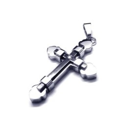 Heren Zwart Zilver Puur Titanium Kruis Ketting Hanger