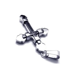 Heren Zwart Zilver Puur Titanium Kruis Ketting Hanger