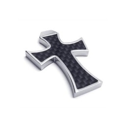 Heren Zwart Zilver Puur Titanium Kruis Hanger Ketting