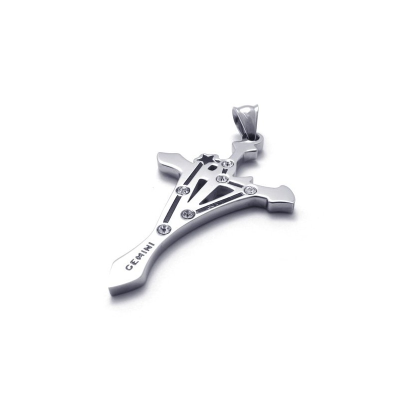 Gemini Titanium Hanger Met Strass