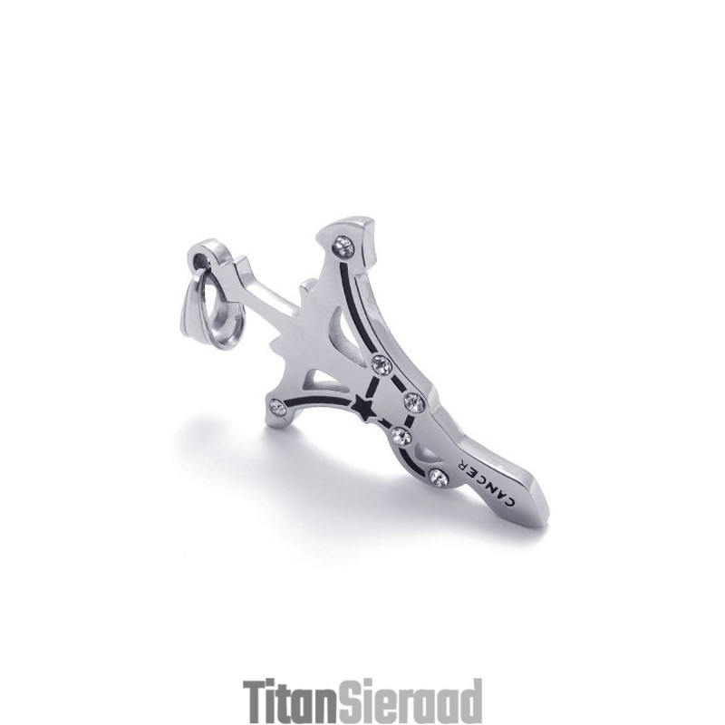 Titanium Kreeft Strass Hanger