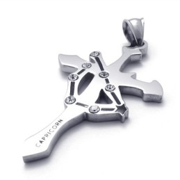 Steenbok Titanium Strass Hanger