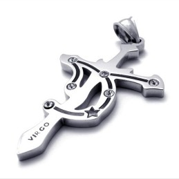 Maagd Titanium Strass Hanger
