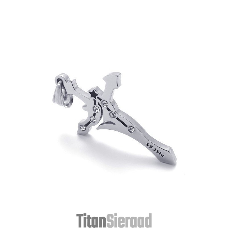 Vissen Titanium Strass Hanger