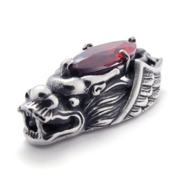 Drakenkop Titanium Hanger Met Rode Zirkoon