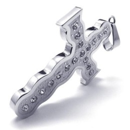 Herenketting Met Kruishanger Van Zuiver Titanium In Zilver (Nieuw)