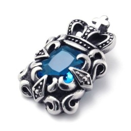 Titanium Hanger Met Blauwe Zirkoon