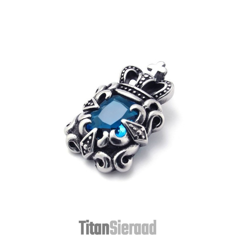 Titanium Hanger Met Blauwe Zirkoon Titanium Hanger Met Blauwe Zirkoon