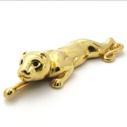 Titanium Gouden Leeuwenhanger Met Zirkonen