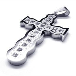 Herenketting Met Kruishanger Van Zuiver Titanium In Zilver (Nieuw)