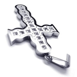 Herenketting Met Kruishanger Van Zuiver Titanium In Zilver (Nieuw)