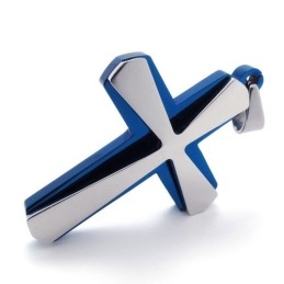 Blauwe En Titanium Kruishanger