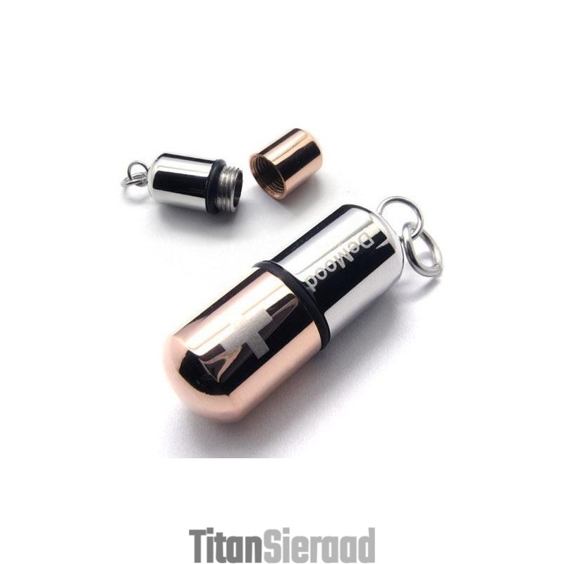 Heren Koffie Puur Titanium Pil Hanger Kruis Ketting Heren Koffie Puur Titanium Pil Hanger Kruis Ketting
