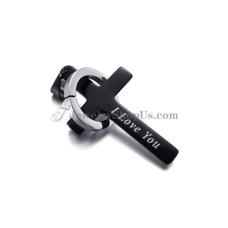 Zwarte Titanium Kruis- En Cirkelhanger