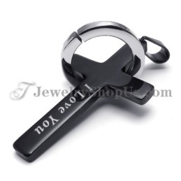 Zwarte Titanium Kruis- En Cirkelhanger