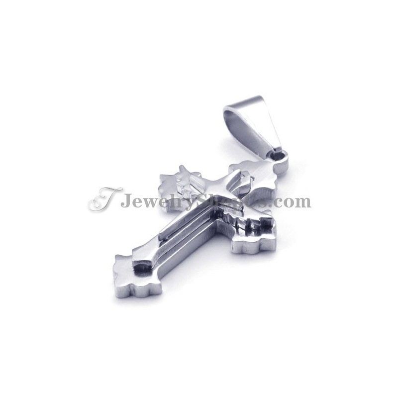 Mode Zwarte En Zilveren Titanium Kruishanger Voor Vrouwen Mode Zwarte En Zilveren Titanium Kruishanger Voor Vrouwen