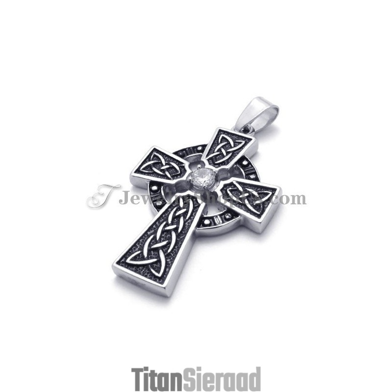 Prachtige Titanium Kruishanger Met Zirkoon Prachtige Titanium Kruishanger Met Zirkoon
