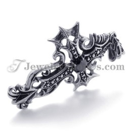 Kruis Titanium Hanger Met Zwarte Zirkoon