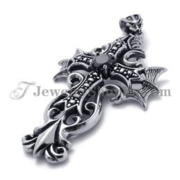 Kruis Titanium Hanger Met Zwarte Zirkoon