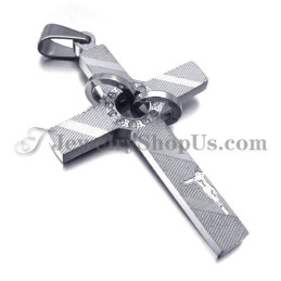 Kruis Titanium Hanger Met Cirkels En Strass Steentjes