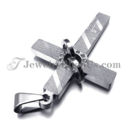 Kruis Titanium Hanger Met Cirkels En Strass Steentjes