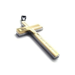 Gouden En Zilveren Kruishanger Van Puur Titanium
