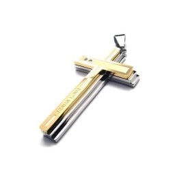 Gouden En Zilveren Kruishanger Van Puur Titanium
