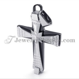 Elegante Zwarte Titanium Kruishanger