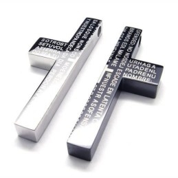 Heren Zwarte Kruisketting Van Puur Titanium (Nieuw)