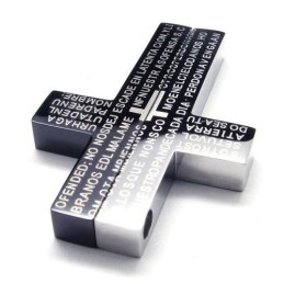 Heren Zwarte Kruisketting Van Puur Titanium (Nieuw)