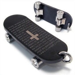 Heren Puur Titanium Skateboard Hanger Kruis Ketting